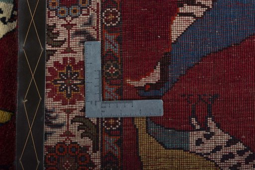 Close-up detail of 2000s Persian Gabbeh rug from Iran / Persia showing Wool weave