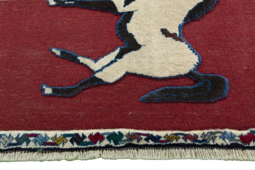 Central medallion detail of 2000s Persian Gabbeh rug from Iran / Persia