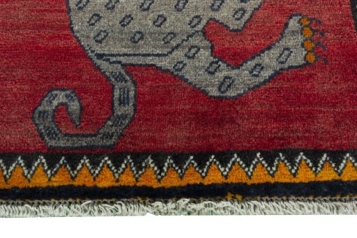 Central medallion detail of 2000s Persian Gabbeh rug from Iran / Persia