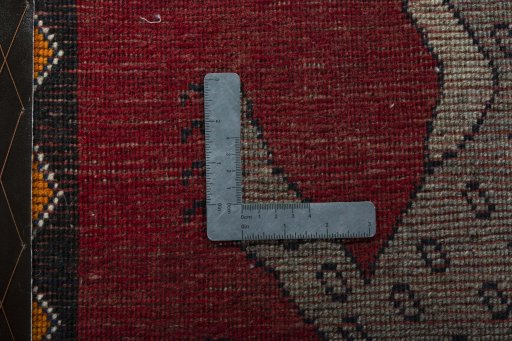 Full view of 2000s Persian Gabbeh rug from Iran / Persia, 91 × 66 cm in Red tones