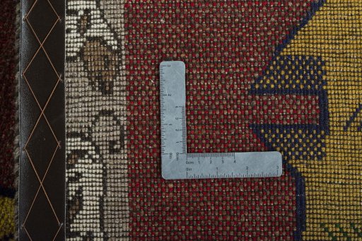 Close-up detail of 2000s Persian Gabbeh rug from Iran / Persia showing Wool weave