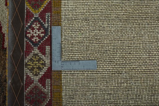 Close-up detail of 2000s Persian Gabbeh rug from Iran / Persia showing Wool weave