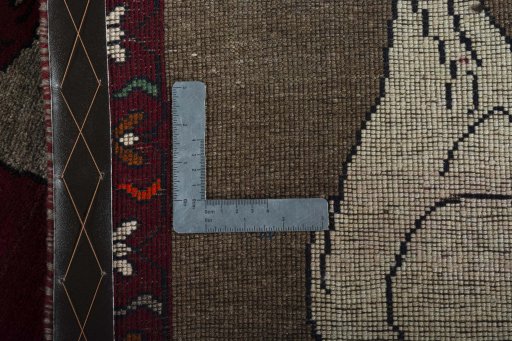 Close-up detail of 2000s Persian Gabbeh rug from Iran / Persia showing Wool weave
