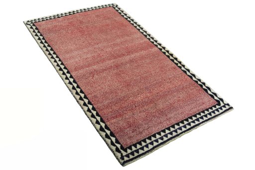 Close-up detail of 2000s Persian Gabbeh rug from Iran / Persia showing Wool weave