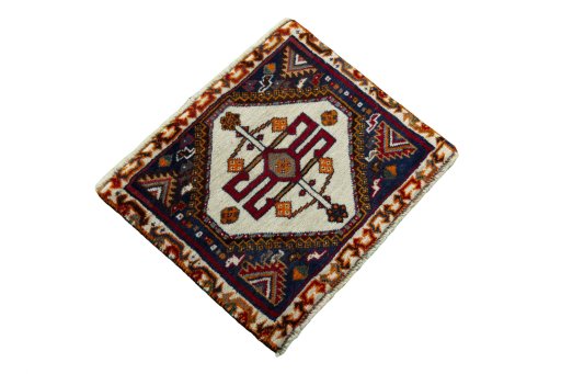 Close-up detail of 2000s Persian Gabbeh rug from Iran / Persia showing Wool weave