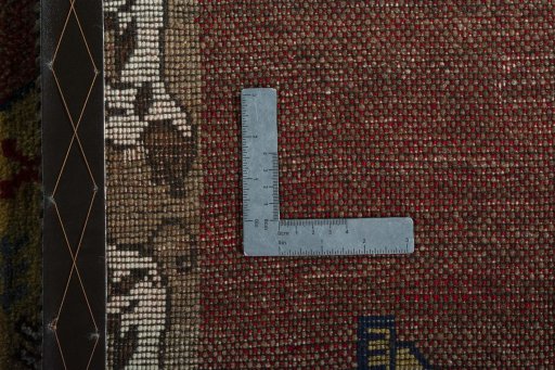 Close-up detail of 2000s Persian Gabbeh rug from Iran / Persia showing Wool weave
