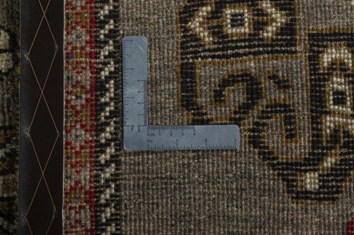 Close-up detail of 2000s Persian Gabbeh rug from Iran / Persia showing Wool weave