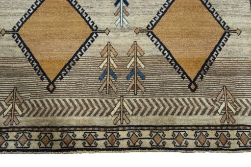 Central medallion detail of 1970s Persian Gabbeh rug from Iran / Persia