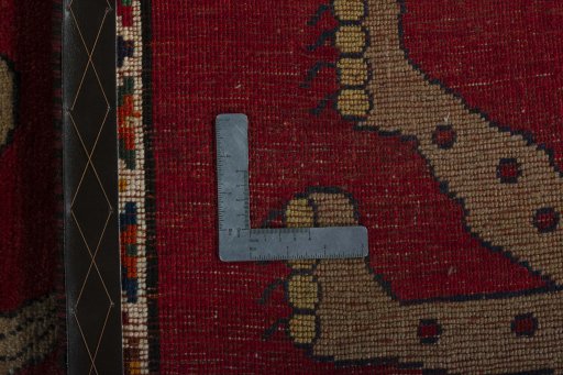 Close-up detail of 2000s Persian Gabbeh rug from Iran / Persia showing Wool weave