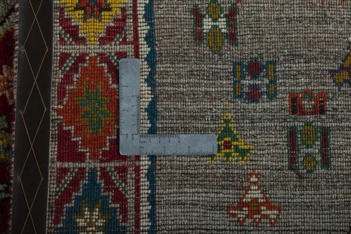 Close-up detail of 2000s Persian Gabbeh rug from Iran / Persia showing Wool weave