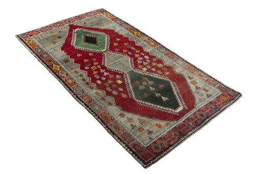 Close-up detail of 2000s Persian Gabbeh rug from Iran / Persia showing Wool weave