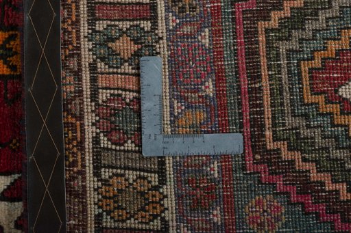 Close-up detail of 2000s Persian Gabbeh rug from Iran / Persia showing Wool weave
