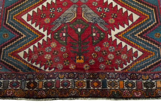 Central medallion detail of 2000s Persian Gabbeh rug from Iran / Persia