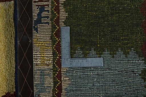 Close-up detail of 2000s Persian Gabbeh rug from Iran / Persia showing Wool weave