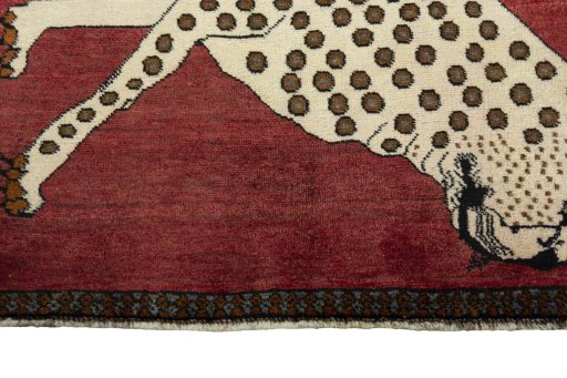 Central medallion detail of 2000s Persian Gabbeh rug from Iran / Persia
