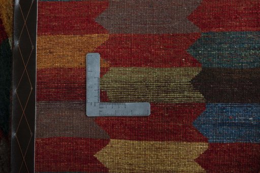 Close-up detail of New Persian Gabbeh rug from Iran / Persia showing Wool weave