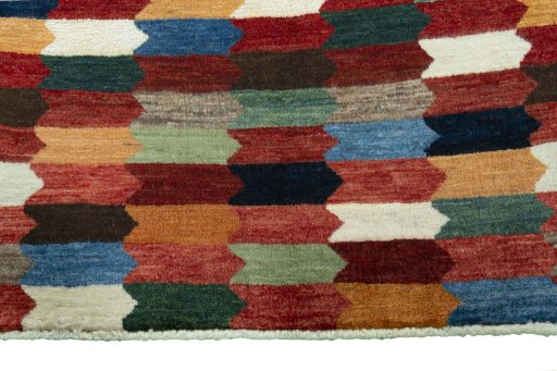 Central medallion detail of New Persian Gabbeh rug from Iran / Persia