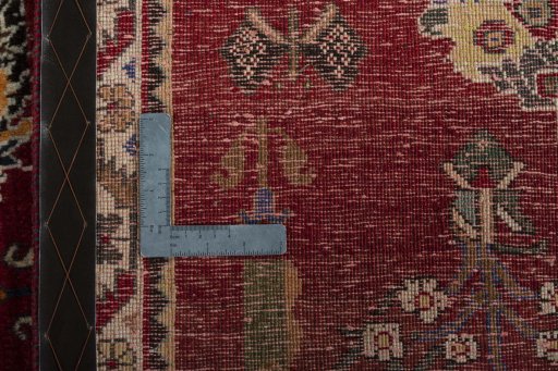 Surface texture of 2000s Persian Gabbeh rug with natural Wool and intricate pattern