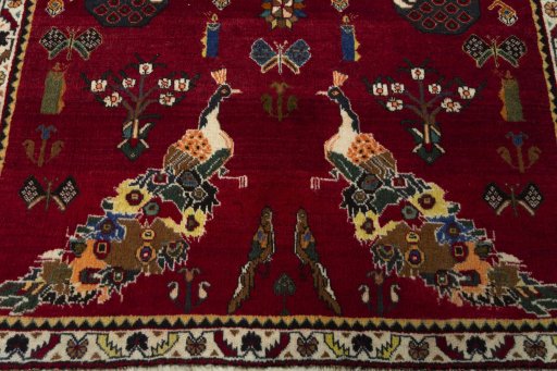 Central medallion detail of 2000s Persian Gabbeh rug from Iran / Persia