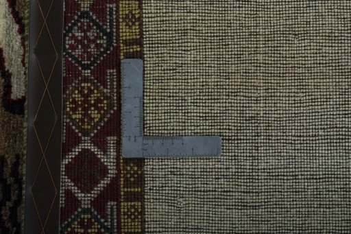 Close-up detail of 2000s Persian Gabbeh rug from Iran / Persia showing Wool weave