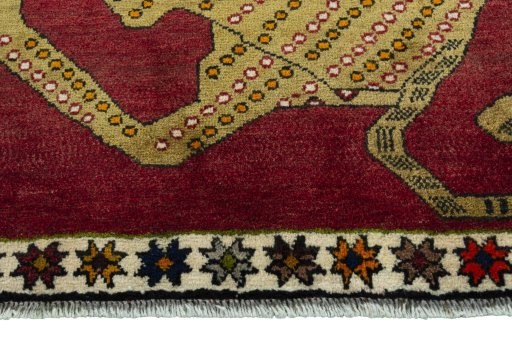 Central medallion detail of 2000s Persian Gabbeh rug from Iran / Persia