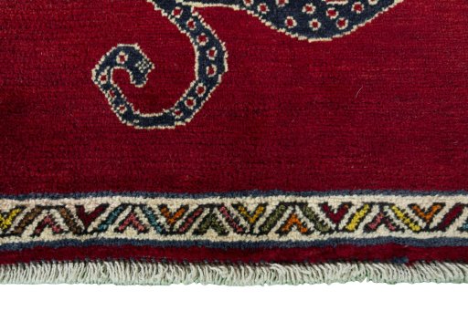 Central medallion detail of 2000s Persian Gabbeh rug from Iran / Persia