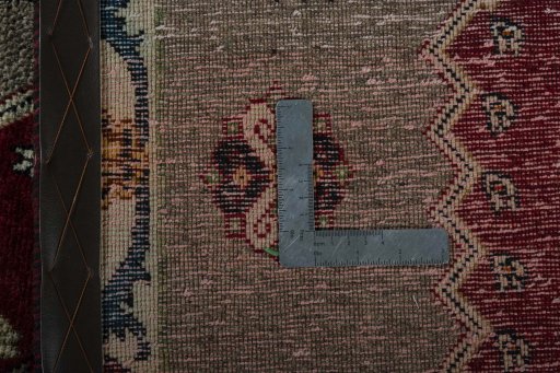 Close-up detail of 2000s Persian Gabbeh rug from Iran / Persia showing Wool weave