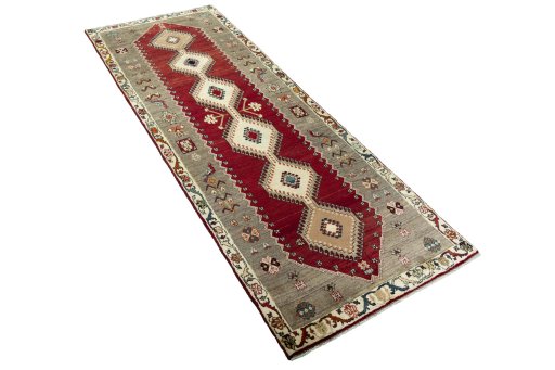 Close-up detail of 2000s Persian Gabbeh rug from Iran / Persia showing Wool weave