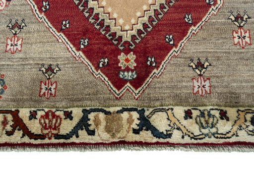 Central medallion detail of 2000s Persian Gabbeh rug from Iran / Persia