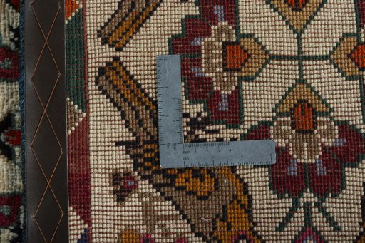 Close-up detail of 2000s Persian Gabbeh rug from Iran / Persia showing Wool weave