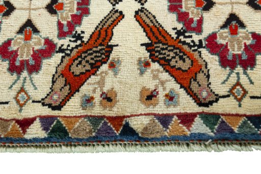 Central medallion detail of 2000s Persian Gabbeh rug from Iran / Persia