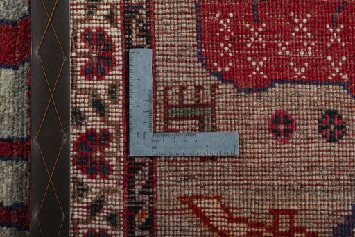 Close-up detail of 2000s Persian Gabbeh rug from Iran / Persia showing Wool weave