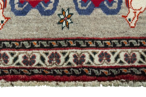 Central medallion detail of 2000s Persian Gabbeh rug from Iran / Persia