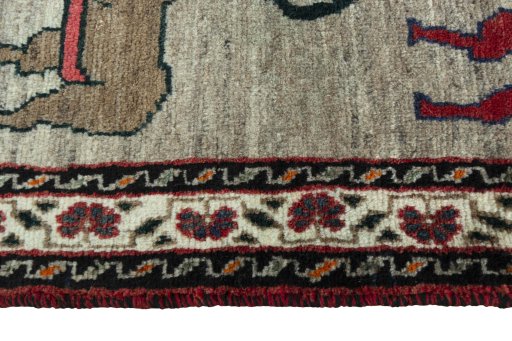 Close-up detail of 2000s Persian Gabbeh rug from Iran / Persia showing Wool weave