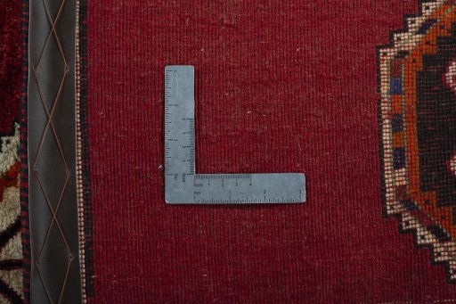 Close-up detail of 2000s Persian Gabbeh rug from Iran / Persia showing Wool weave