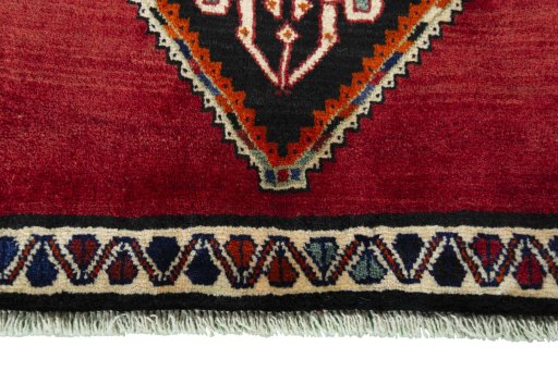 Central medallion detail of 2000s Persian Gabbeh rug from Iran / Persia