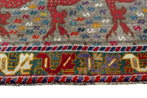 Central medallion detail of 2000s Persian Gabbeh rug from Iran / Persia