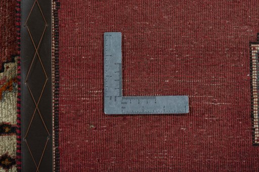 Close-up detail of 2000s Persian Gabbeh rug from Iran / Persia showing Wool weave