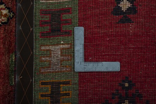Close-up detail of 2000s Persian Gabbeh rug from Iran / Persia showing Wool weave