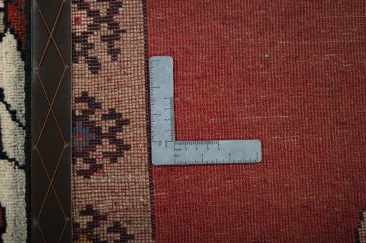 Close-up detail of 2000s Persian Gabbeh rug from Iran / Persia showing Wool weave
