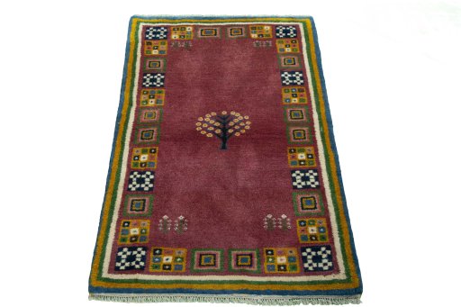 Surface texture of New Persian Gabbeh rug with natural Wool and intricate pattern