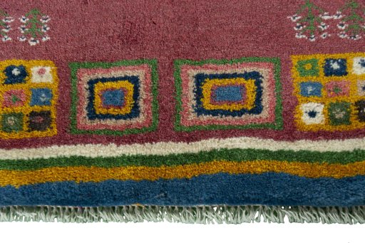 Central medallion detail of New Persian Gabbeh rug from Iran / Persia