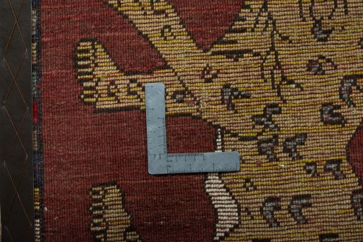 Full view of 2000s Persian Gabbeh rug from Iran / Persia, 91 × 65 cm in Red tones