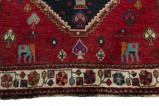 Central medallion detail of 2000s Persian Gabbeh rug from Iran / Persia