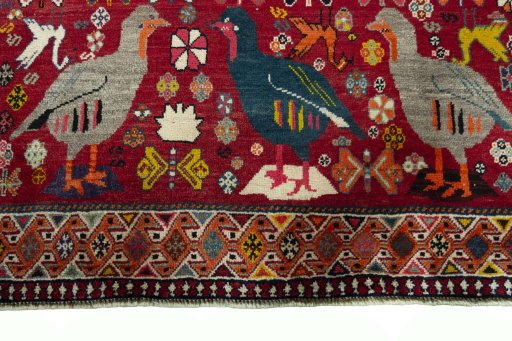 Central medallion detail of 2000s Persian Gabbeh rug from Iran / Persia