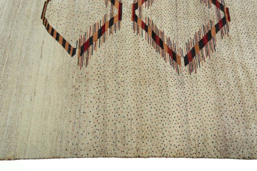Close-up detail of New Persian Gabbeh rug from Iran / Persia showing Wool weave