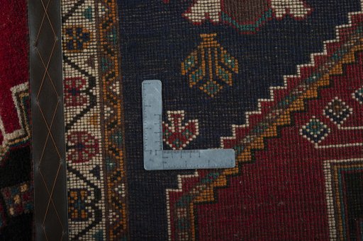 Close-up detail of 2000s Persian Gabbeh rug from Iran / Persia showing Wool weave