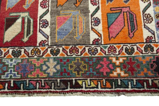 Central medallion detail of 2000s Persian Gabbeh rug from Iran / Persia