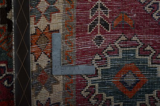 Close-up detail of 2000s Persian Gabbeh rug from Iran / Persia showing Wool weave
