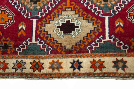 Central medallion detail of 2000s Persian Gabbeh rug from Iran / Persia